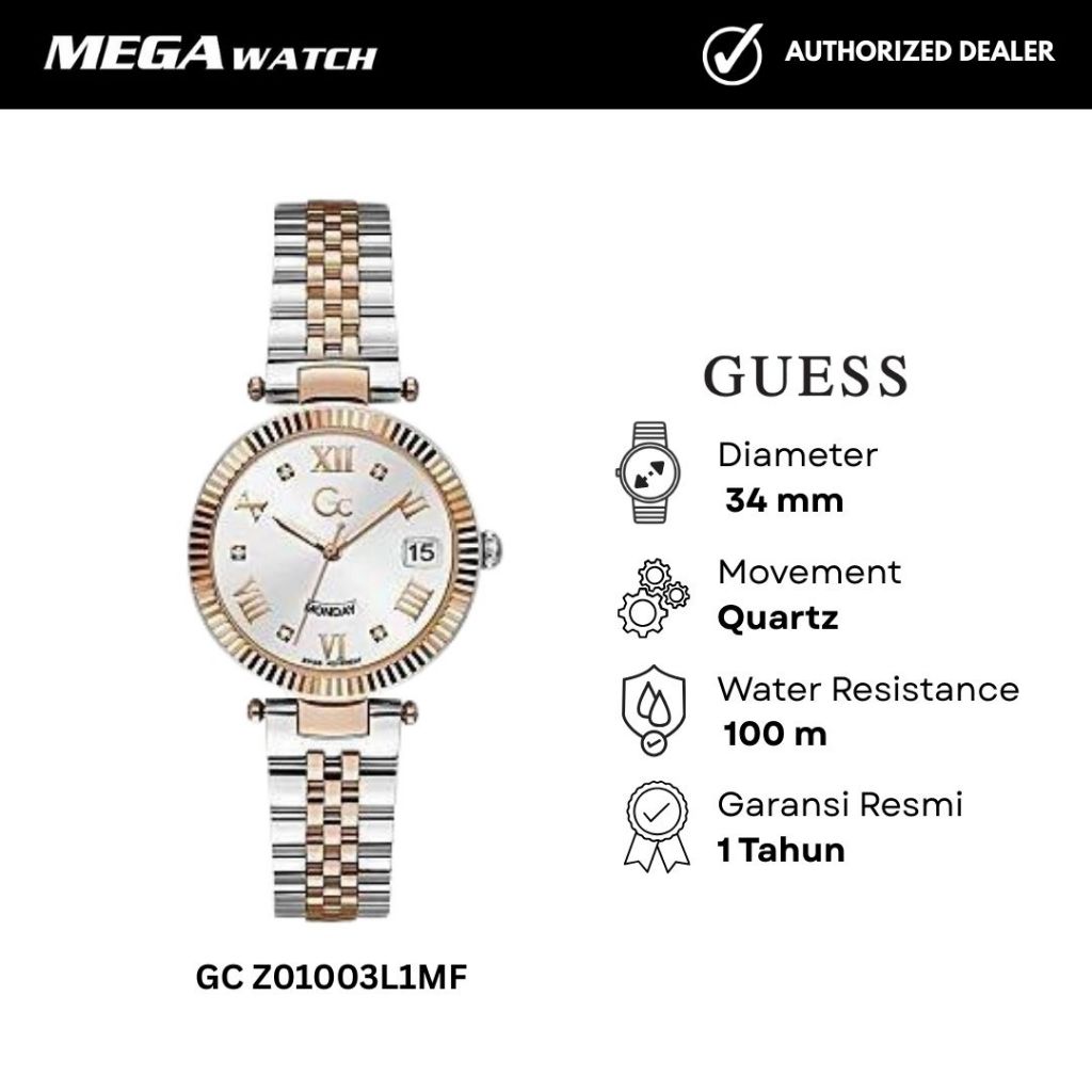 Jam Tangan GUESS COLLECTION Wanita Original GC Z01003L1MF