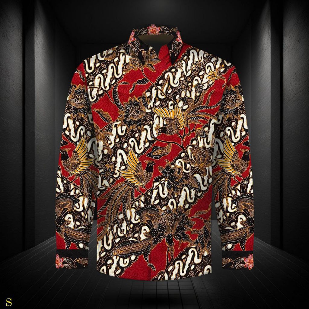 Kain sutra atbm pola kemeja pria lengan panjang exclusive batik tulis limited edition batik sutra ha