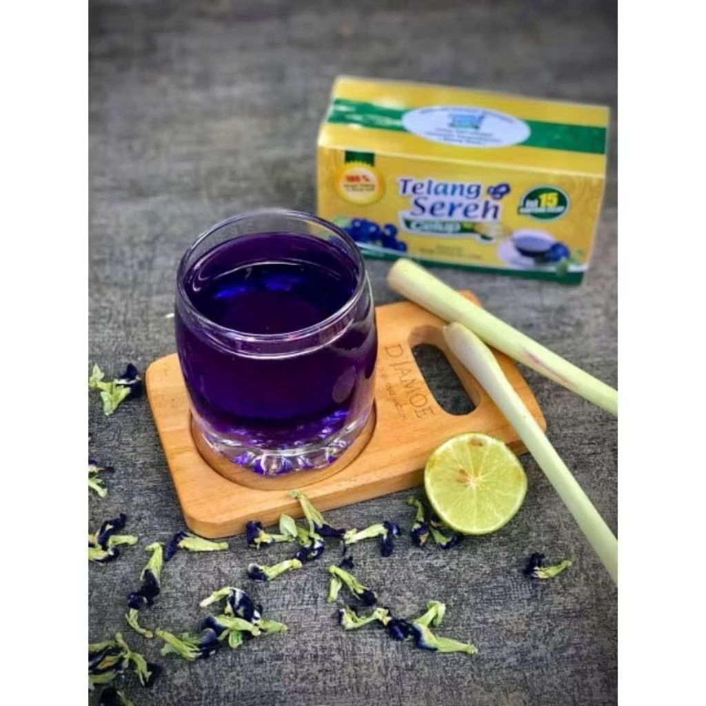 Teh celup bunga telang sereh / jamu / minuman herbal
