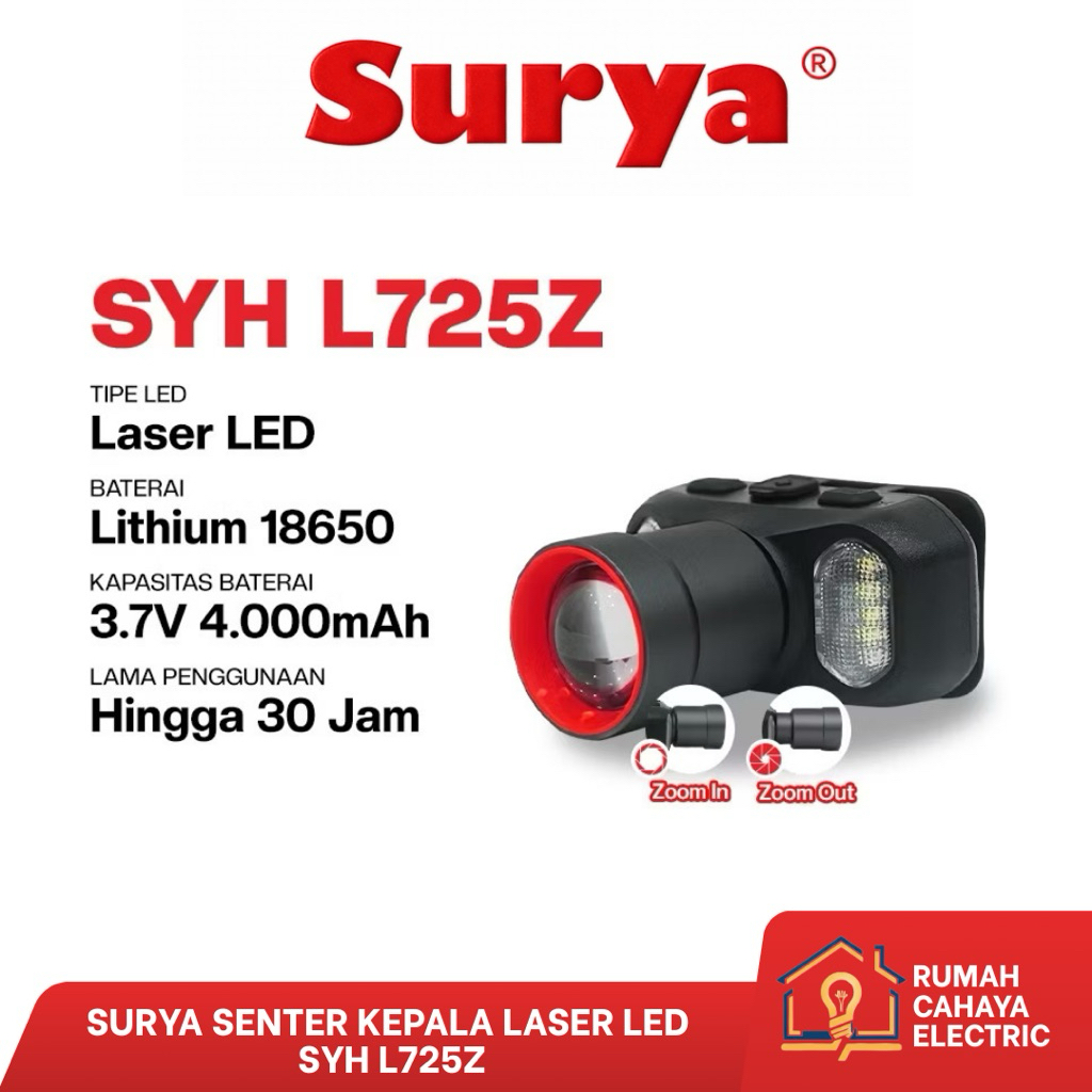 SENTER KEPALA LED TAHAN AIR | SURYA SYH L725Z | SENTER CAMPING | COCOK UNTUK AKTIVITAS OUTDOOR