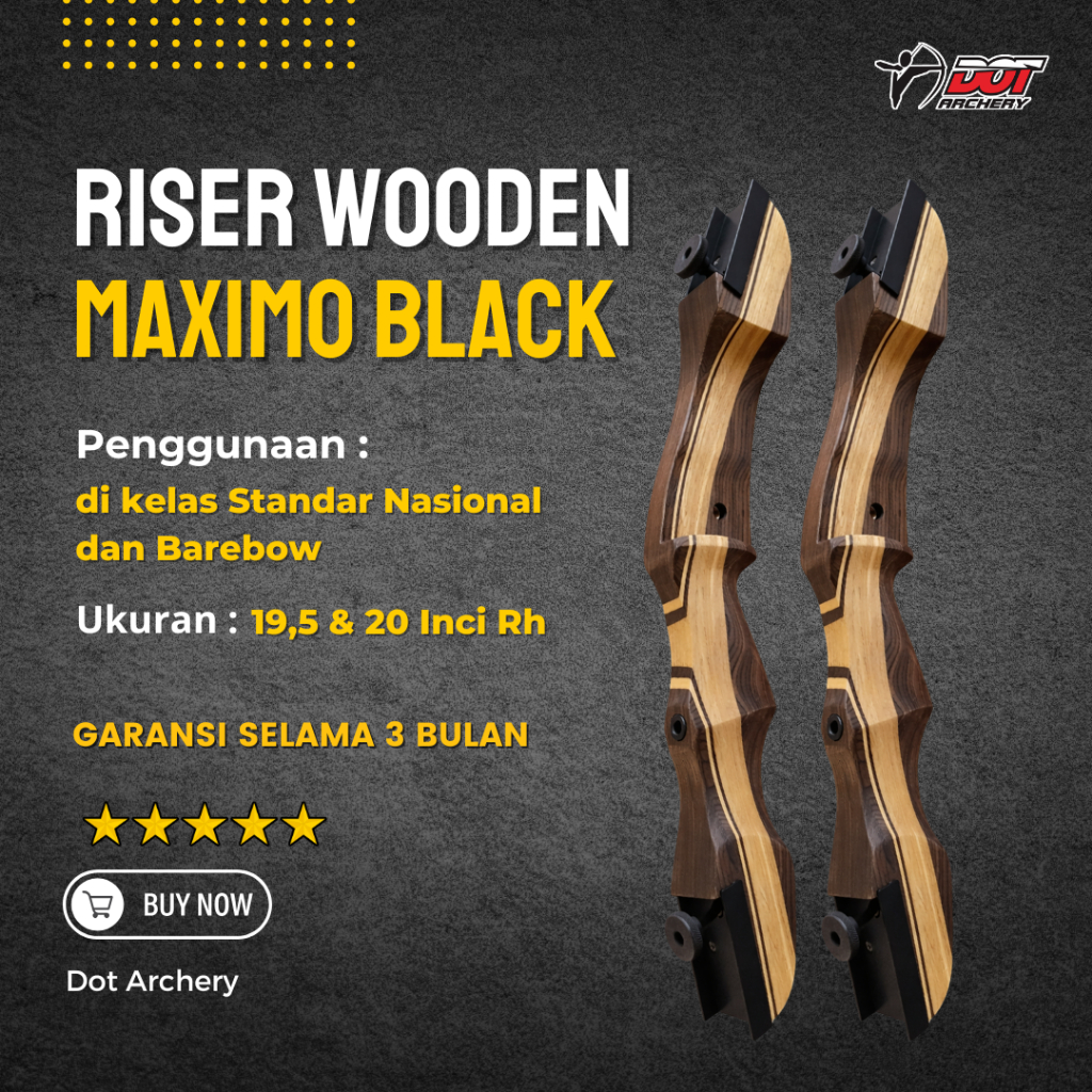 Riser Panahan Standar Bow | Riser Standar Bow Maximo Black Korea Original | Pemula & Atlet