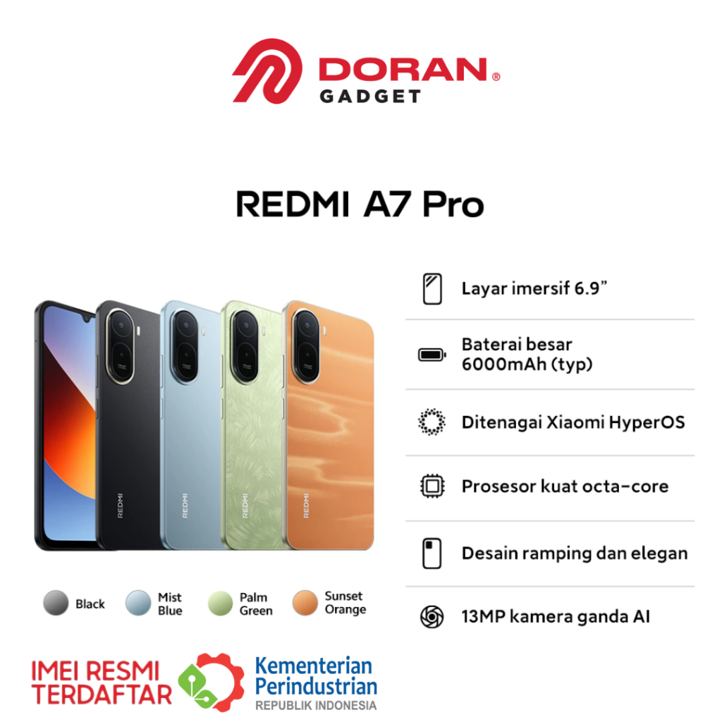 Xiaomi Redmi A7 Pro 4/64GB 4/128GB RAM 4GB ROM 64GB 128GB - Garansi Resmi 1 Tahun
