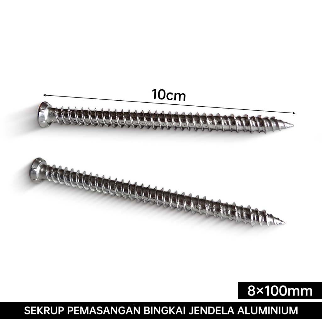 Sekrup pemasangan bingkai jendela aluminium Sekrup sadap sendiri 8*100mm