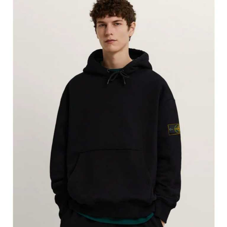 Jacket Sweater Hoodie Stone Island Hitam Full Tag Original / Hoodie Branded Logo Bordir Premium