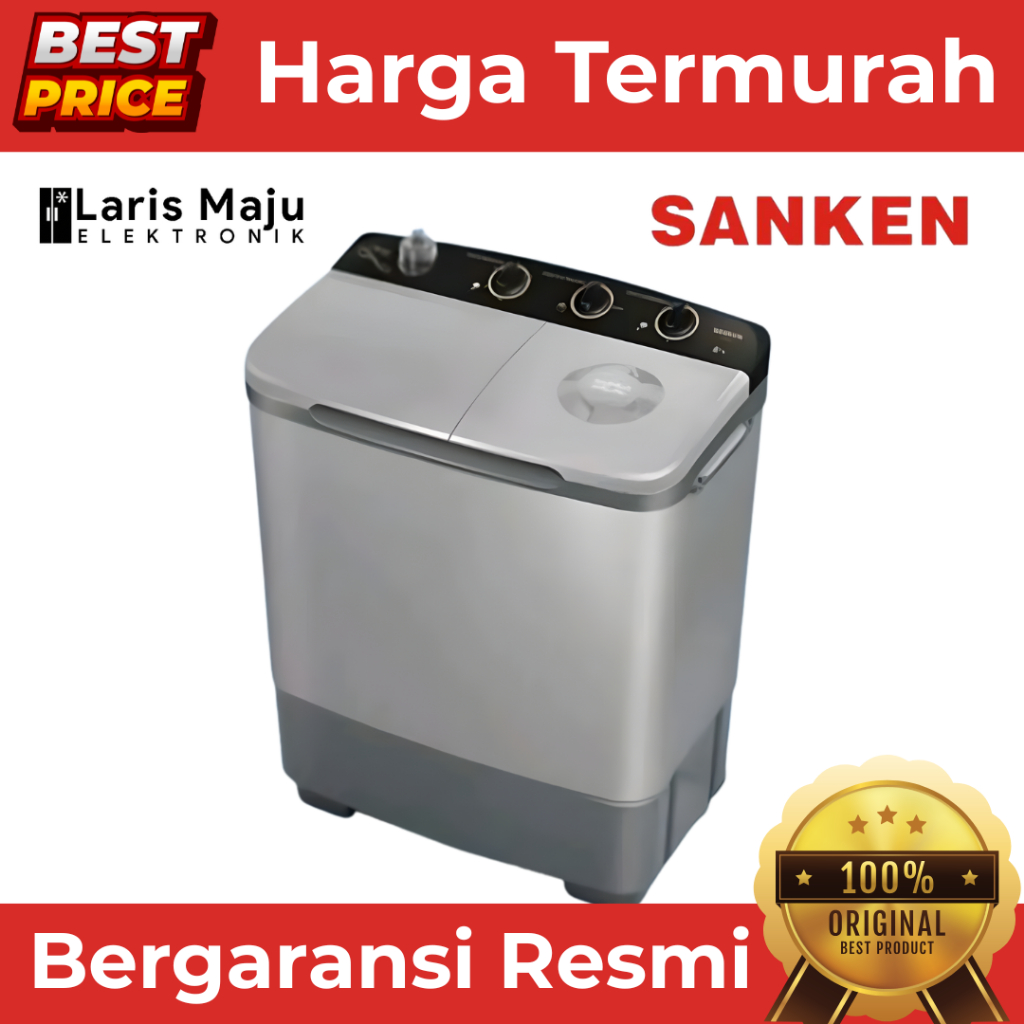 SANKEN Mesin Cuci TW 8600 RL / 8900 BK / 9110 BU PK 2 Tabung 8Kg 9Kg Hemat Listrik Original Termurah