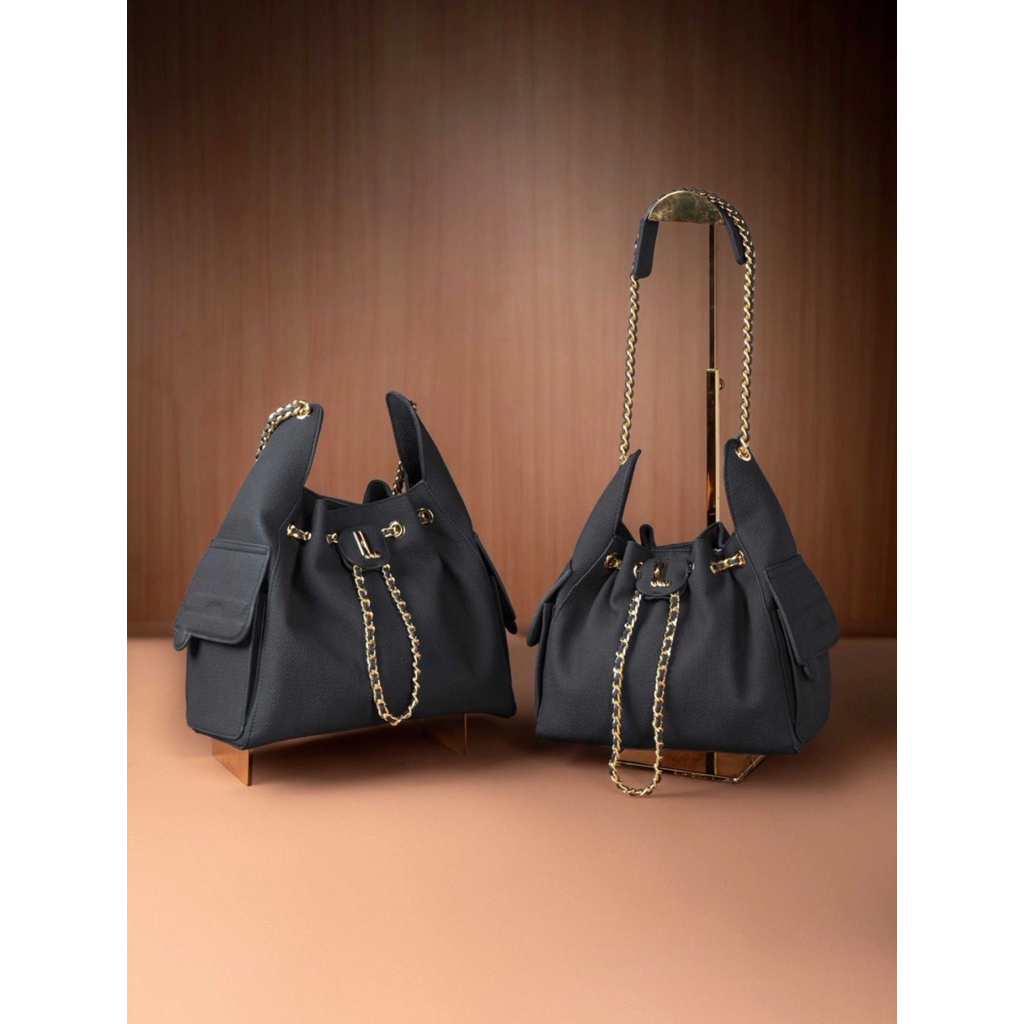 HARLEE BAG HEYLOCAL RUSSET LINEN DENIM BISTRE ONYX TUSCAN