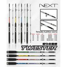 Joran Pancing NEXT TWISTER 150cm - 210cm (Sambung drat) Fiber Solid Laut Kuat