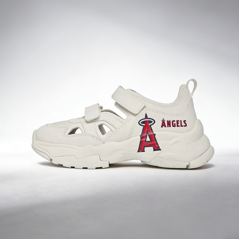 Wanita MLB Sandal Sepatu pria olahraga tebal pria Wanita Los Angeles Dodgers A Los Angeles Angels Bi