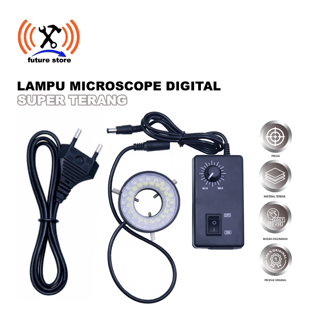 LAMPU LED MICROSCOPE DIGITAL SUPER TERANG HITAM - MICROSCOPE DIGITAL LED LIGHT SUPER TERANG - LAMPU 
