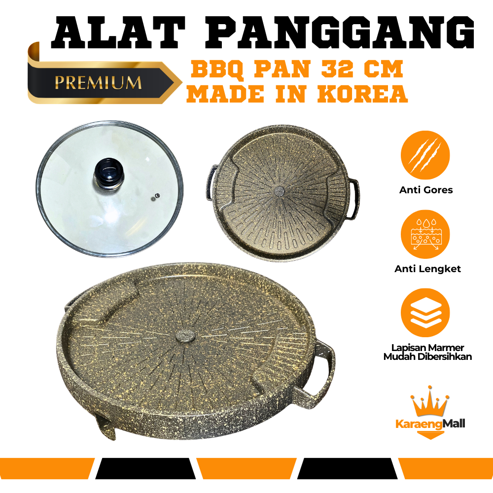 DAEGA Grill Pan 32cm Alat Panggang Korea Anti Lengket Panci Wajan Pemanggang SUKI BBQ Barbeque
