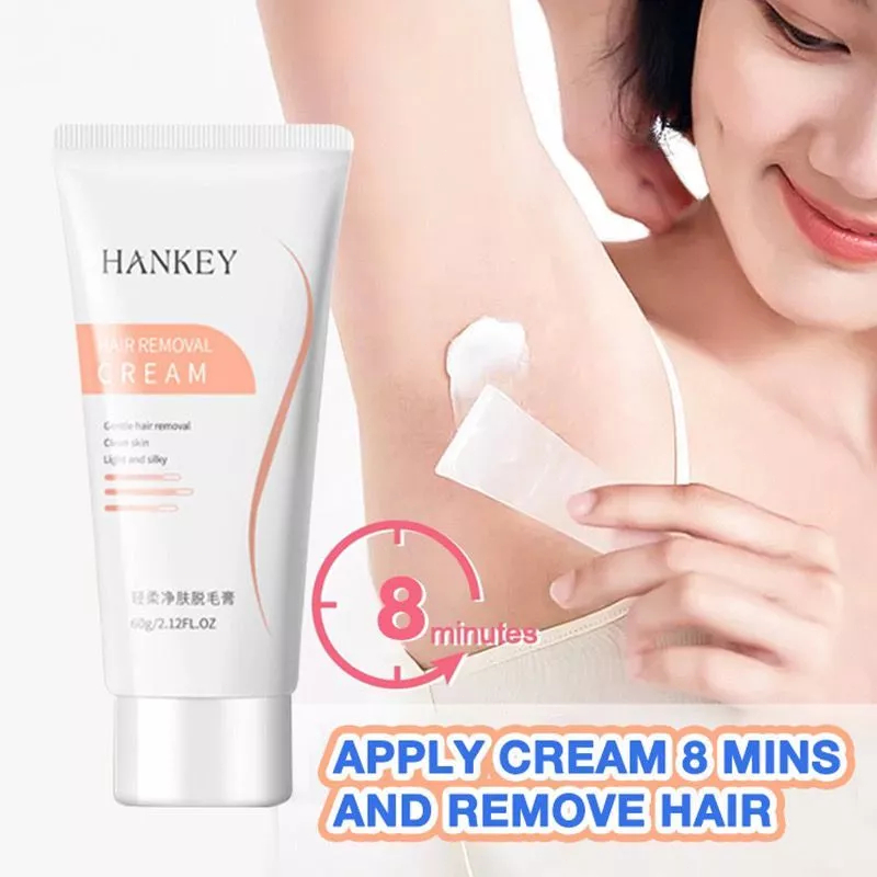 HANKEY Hair Removal Cream 60g Cream Perontok Bulu Kwwanitaan Krim Perontok Bulu HANKEY
