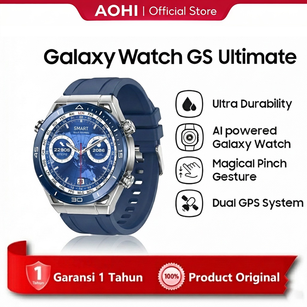 Aohi Galaxy gs ultimate Smartwatch Jam Tangan Pintar Anti Gores Air Debu Kesehatan Pria/Wanita Anak 