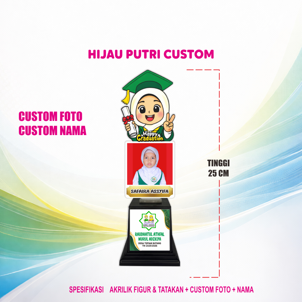 SOUVENIR WISUDA V3 SOUVENIR PLAKAT WISUDA AKRILIK TK/PAUD KENANG KENANGAN WISUDA ANAK CUSTOM FOTO NA