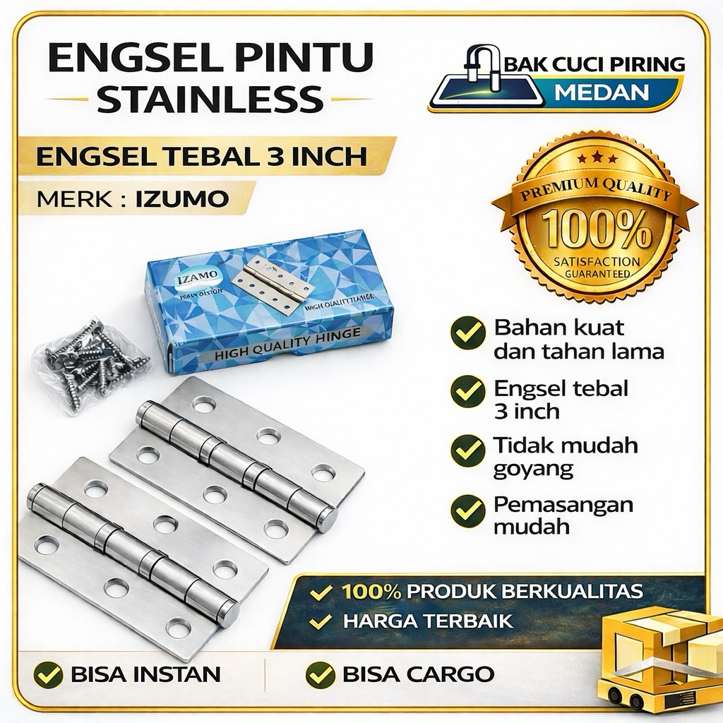 ENGSEL JENDELA 3”INCH MERK IZUMO/ENGSEL 3”INCH/ENGSEL PINTU 3INCH KUALITAS BAGUS