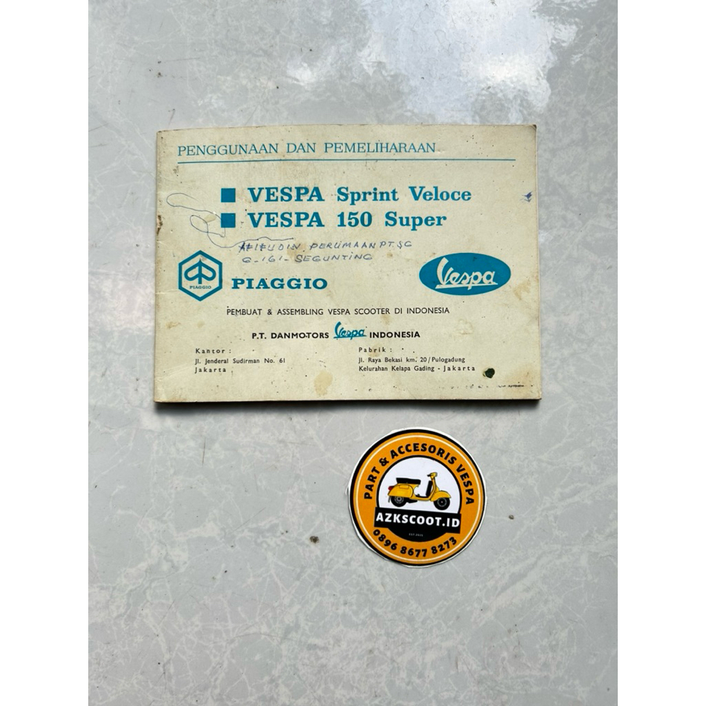 Buku Vespa Servis Vespa Sprint Veloce Original