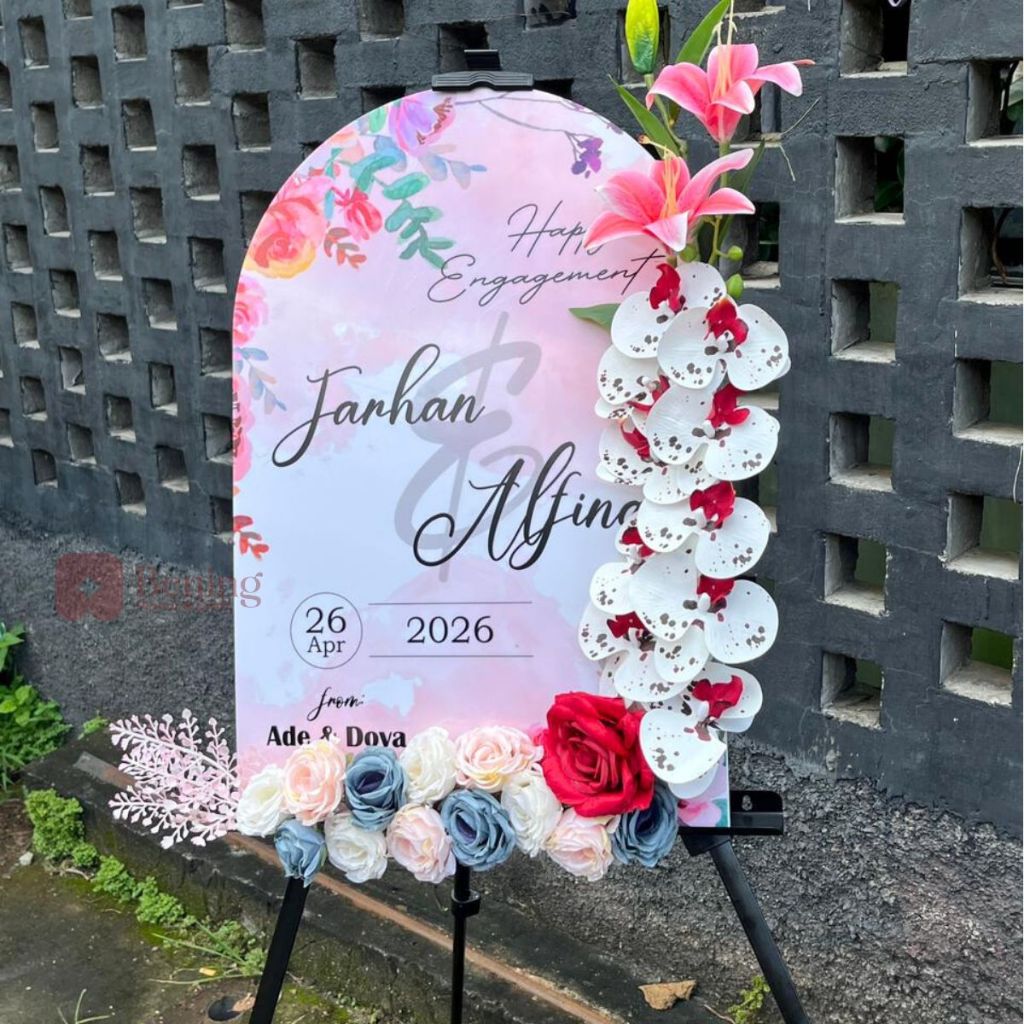 Papan Bunga Mini Flower Board - Hadiah Opening Pembukaan Toko Estetik Papan Bunga