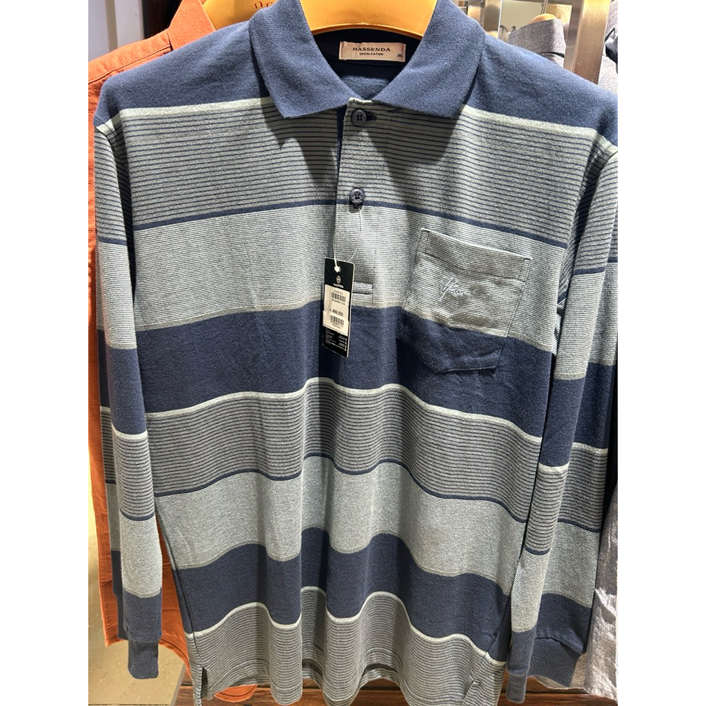 HASSENDA POLO SHIRT LENGAN PANJANG  PRIA ORI 100%
