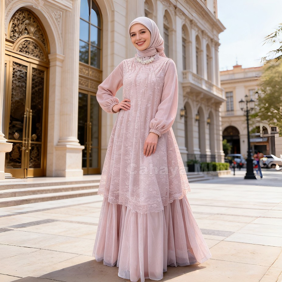 Gamis Kondangan Pesta Mewah Elegan/Gamis Brukat Premium