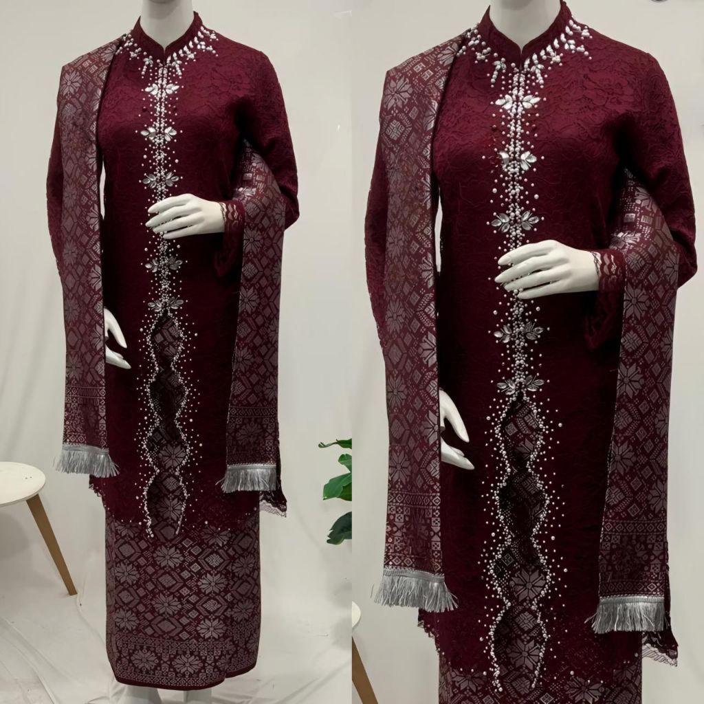 KEBAYA TUNIK ZIG-ZAG Songket Lilit Free Hijab | Kebaya Modern | Kebaya kondangan | Kebaya Tradisiona