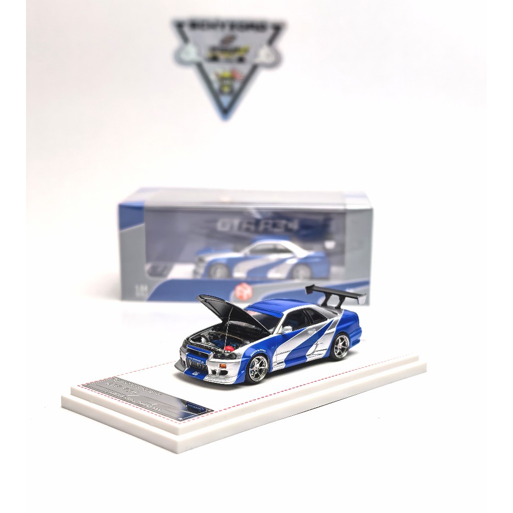 Focal Horizon Nissan GT-R R34 Z-TUNE Fast and Furious JDM Open Hood Limited Edition Silver Blue