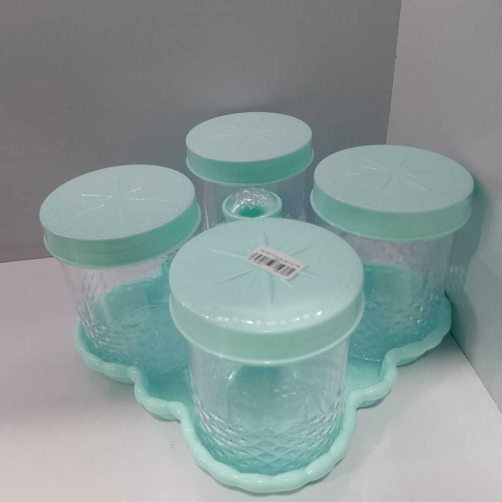TOPLES LD AURA SET  4 IN 1 / TEMPAT BUMBU DAPUR ESTETIK / WADAH PENYIMPANAN SERBAGUNA / KITCHEN STOR