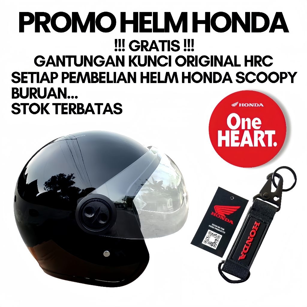 Helm Honda Scoopy Hitam BARU Original AHM Helm Bawaan Motor Honda Scoopy