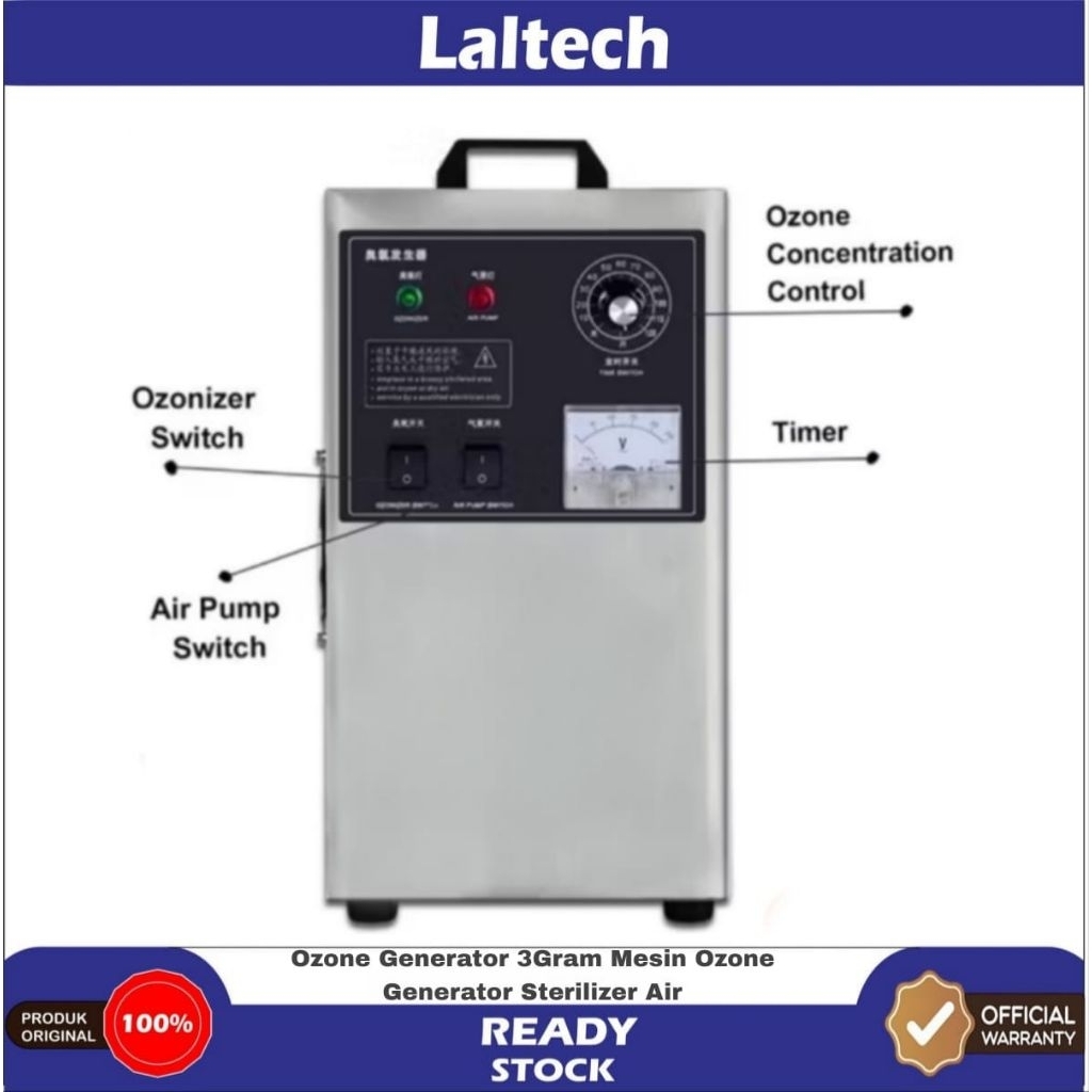 Ozone Generator 3Gram / Ozon 3G Air Cooling Generator / Mesin Ozone Generator Sterilizer Air Purifie