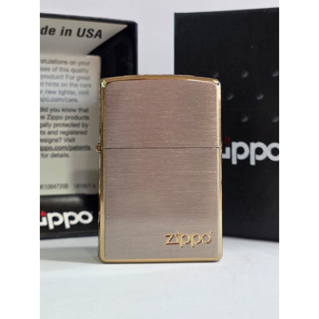 Original  Zippo Silver and Gold Arabesque Gold Plated 4 sisi Japan Finish