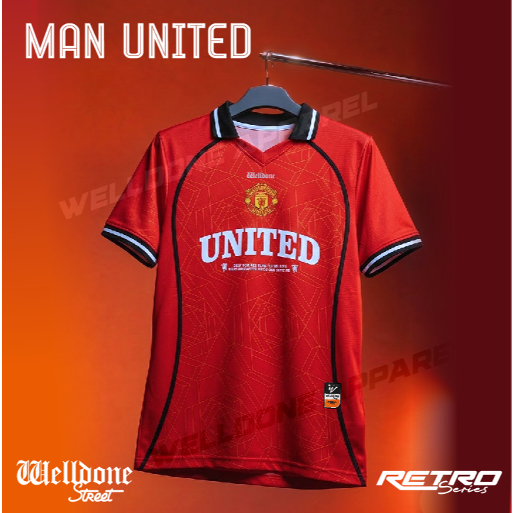 WELLDONE  JERSEY RETRO MANCHESTER UNITED / JERSEY BOLA / JERSEY SUPPORTER /JERSEY VINTAGE / JERSY CL