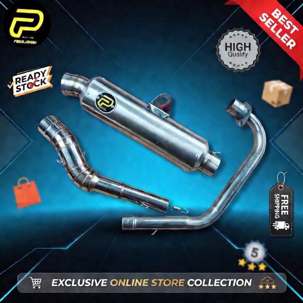 RACING PEKAJAMAN Knalpot Racing Bulat Jenong Stainless Bass Ulem CB GL MP Tiger Vixion