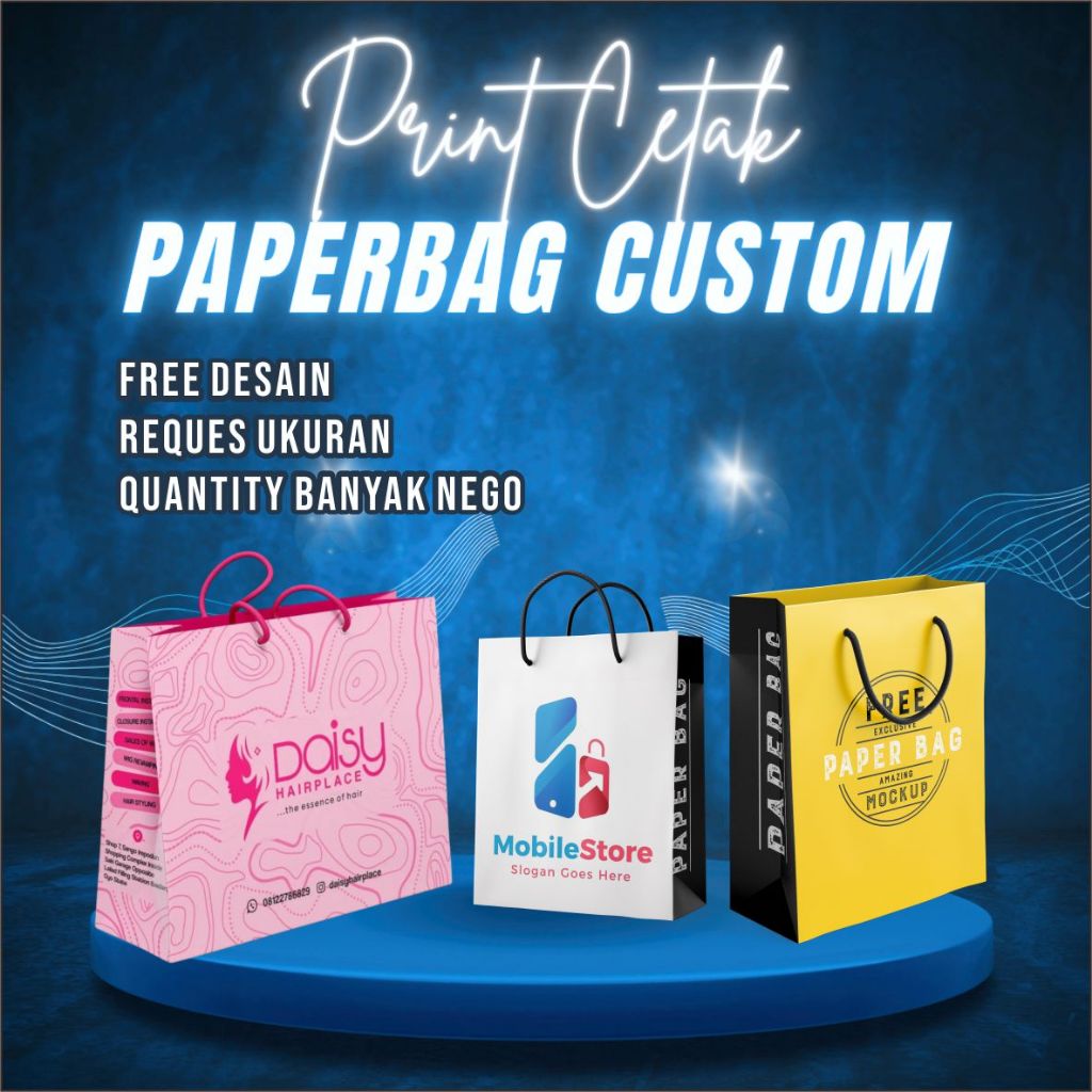 PRINT-CETAK Paper Bag custom Cetak Full Print Laminasi/ PaperBag Kosmetik/ Paper Bag Souvenir