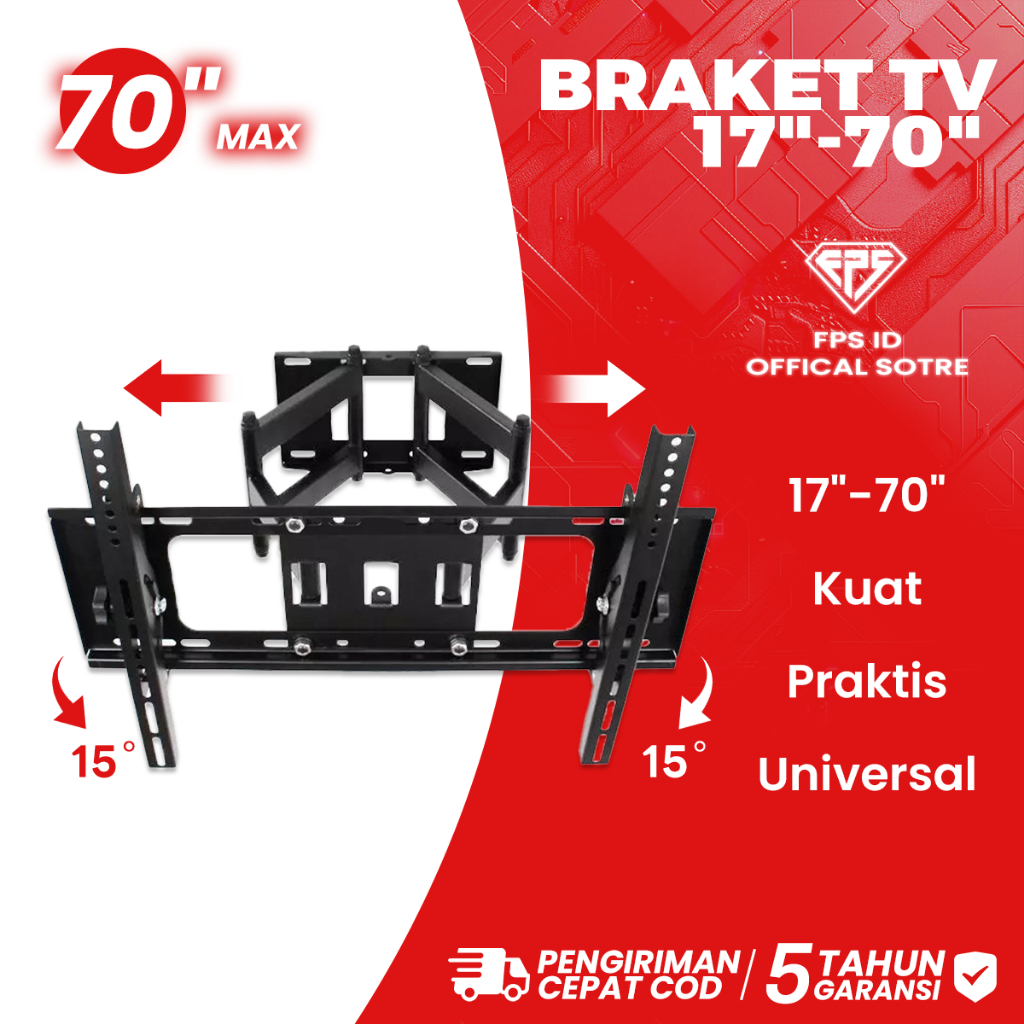 Bracket TV 17-70 inch Bracket tv led kuat Kapasitas beban yang lebih kuat aplikasi Samsung dan merek