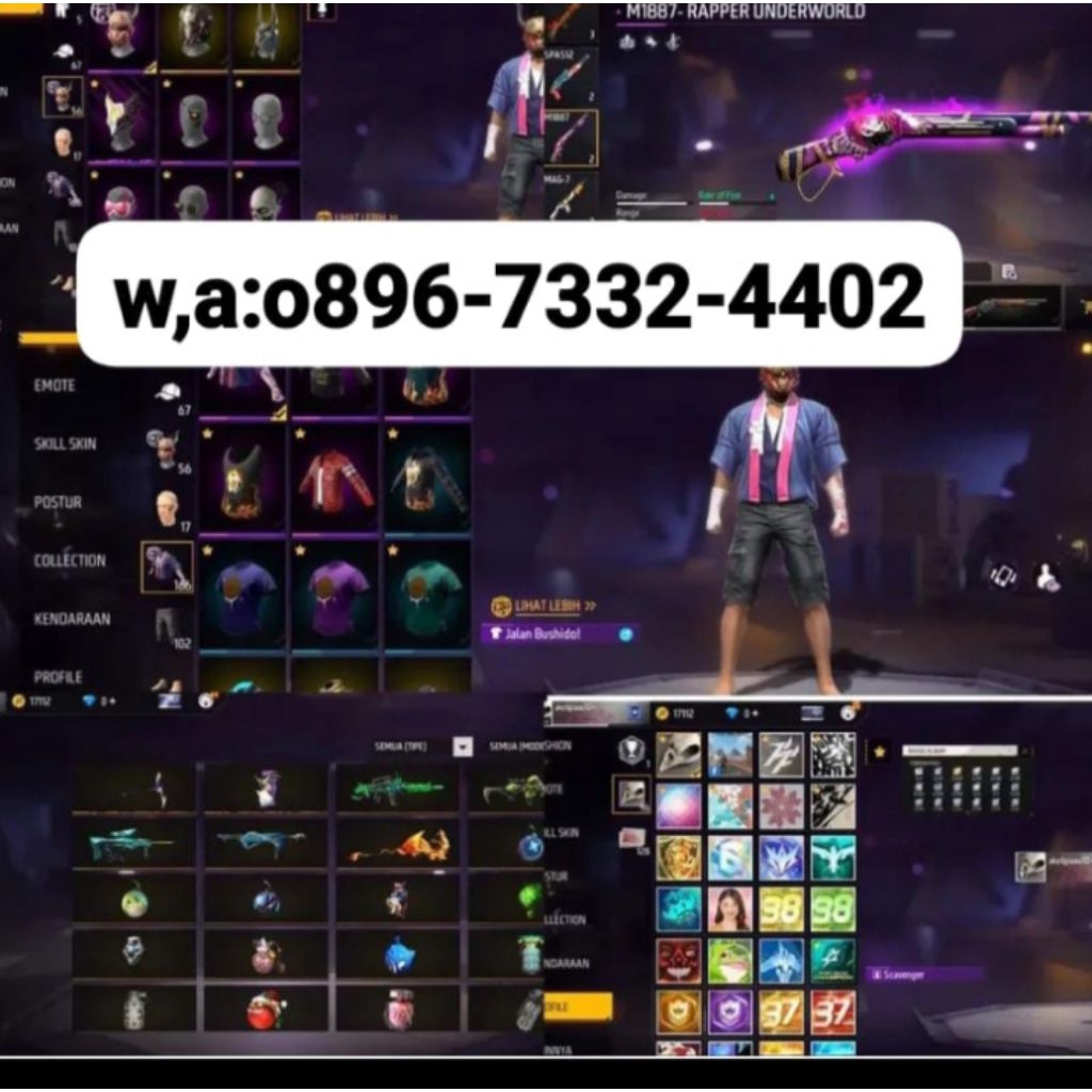 jual akun free fire mumer