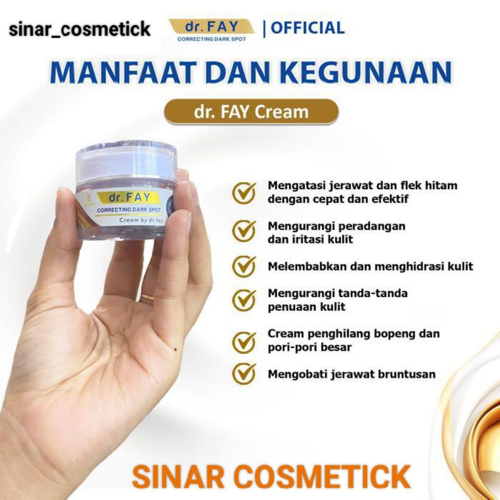 DR FAY CREAM ORIGINAL - PENGHILANG BOPENG JERAWT & BEKAS JERAWAT PRIA DAN & WANITA AMAN BPOM ( DR FA