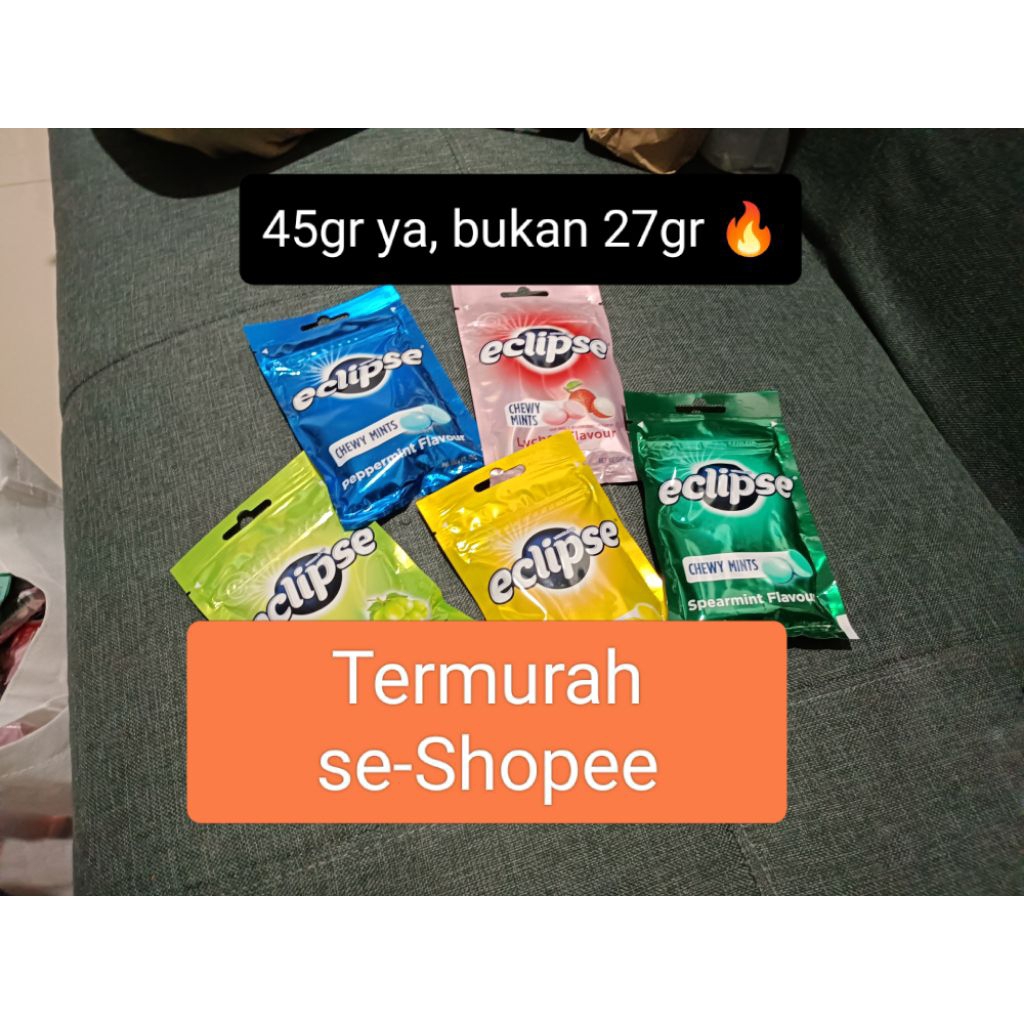 Permen Eclipse Chewy Mints 45gr Eclipse Mints Sugar Import Wrigleys Minty Lemon