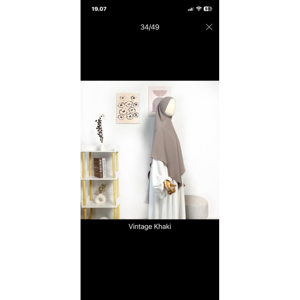 KHIMAR BANDANA TSURAYYA VINTAGE KHAKI SIZE XL KHIBAN