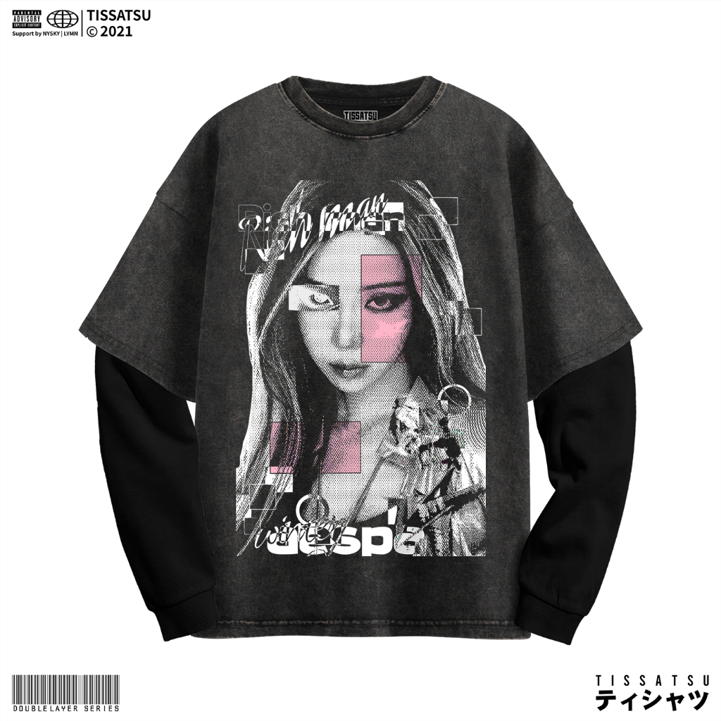 TISSATSU Longsleeve AESPA WINTER Double Layer Oversize / Baju Wash Lengan Panjang AESPA-57