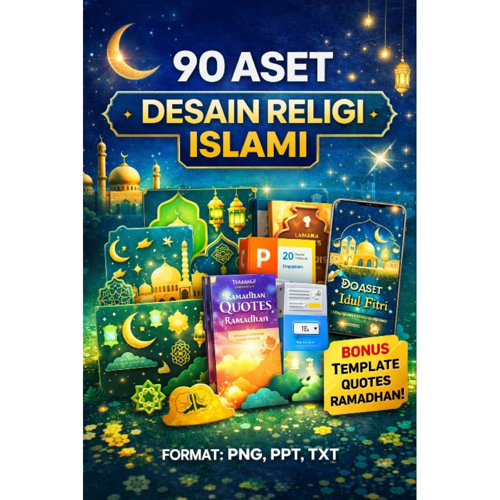 90 Aset Shape Religi Islami PNG | Template Quotes Ramadhan PPT | Template Video Animasi Ucapan