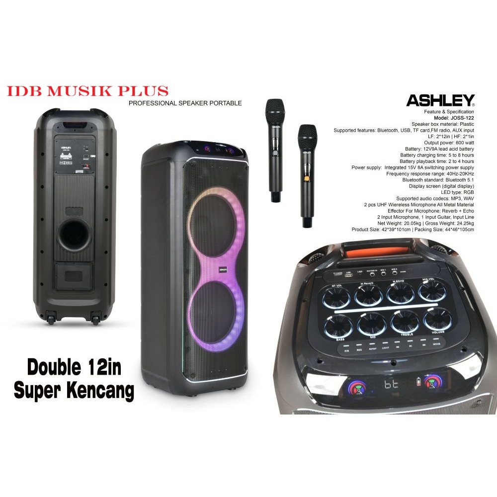 Speaker Portable 2x12" Ashley JOSS122 JOSS 122 Original