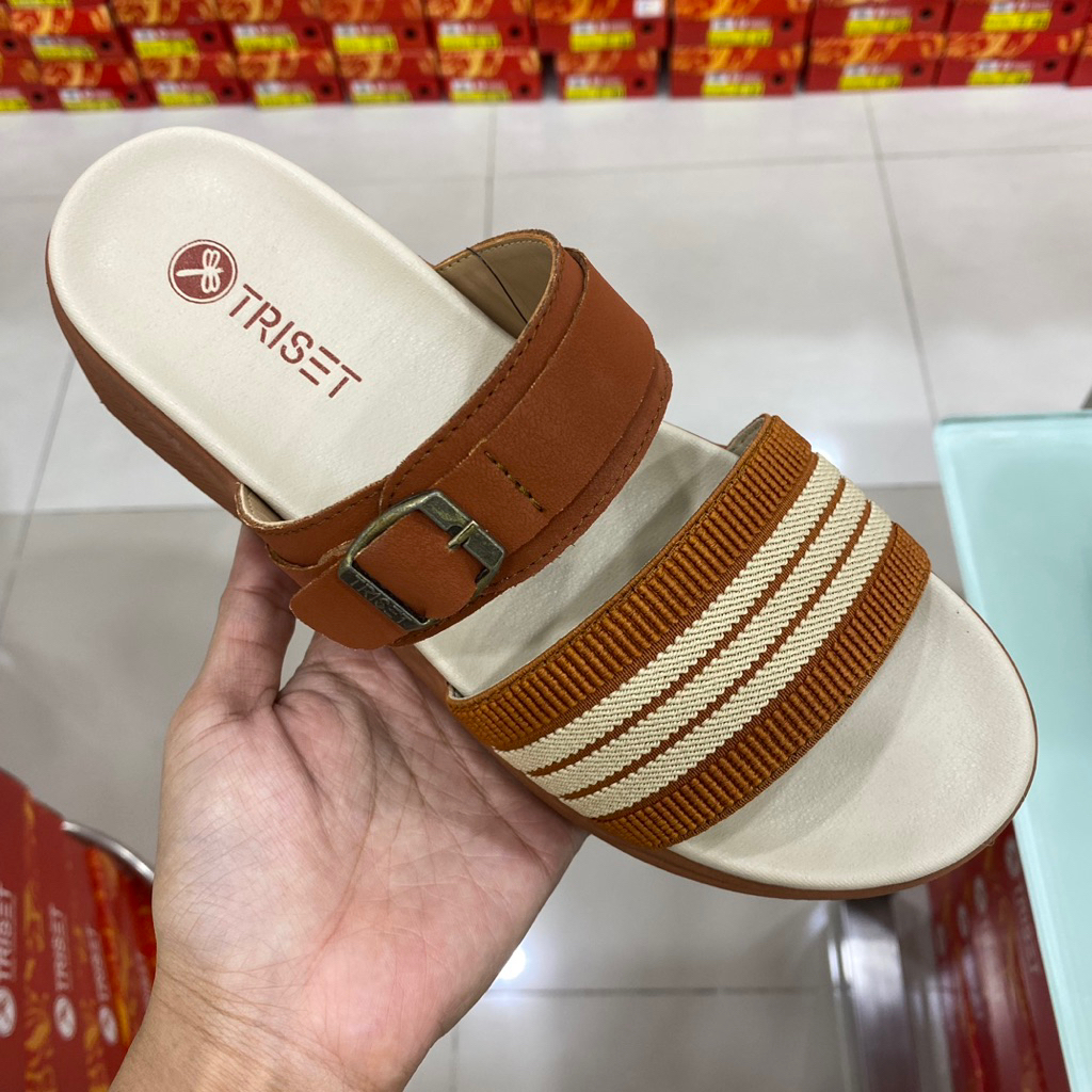 TRISET SANDAL WANITA FLAT MODEL TALI SLEMPANG ORIGINAL MATAHARI