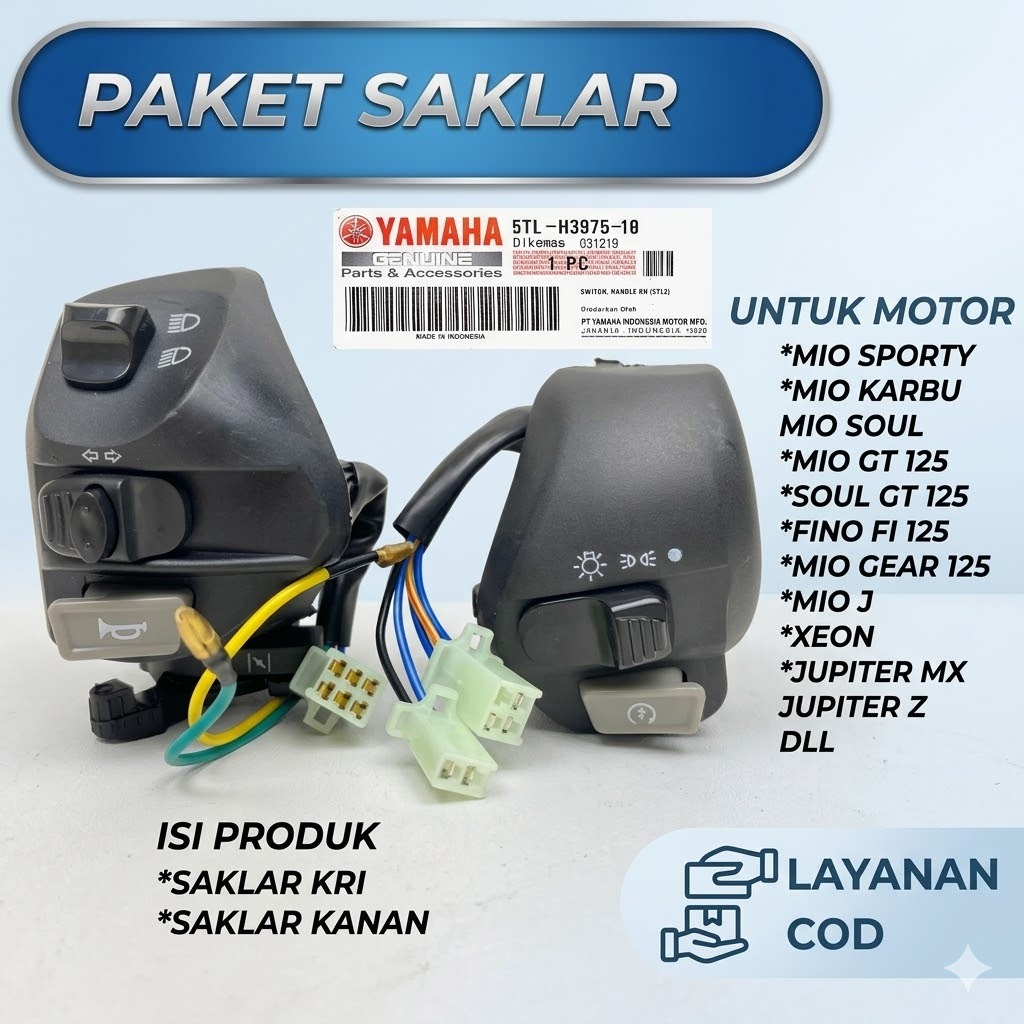 [SAKURA MOTOR] 1 SET Saklar Kanan Kiri Motor Yamaha Mio, Xeon, Jupiter Z / MX Lengkap