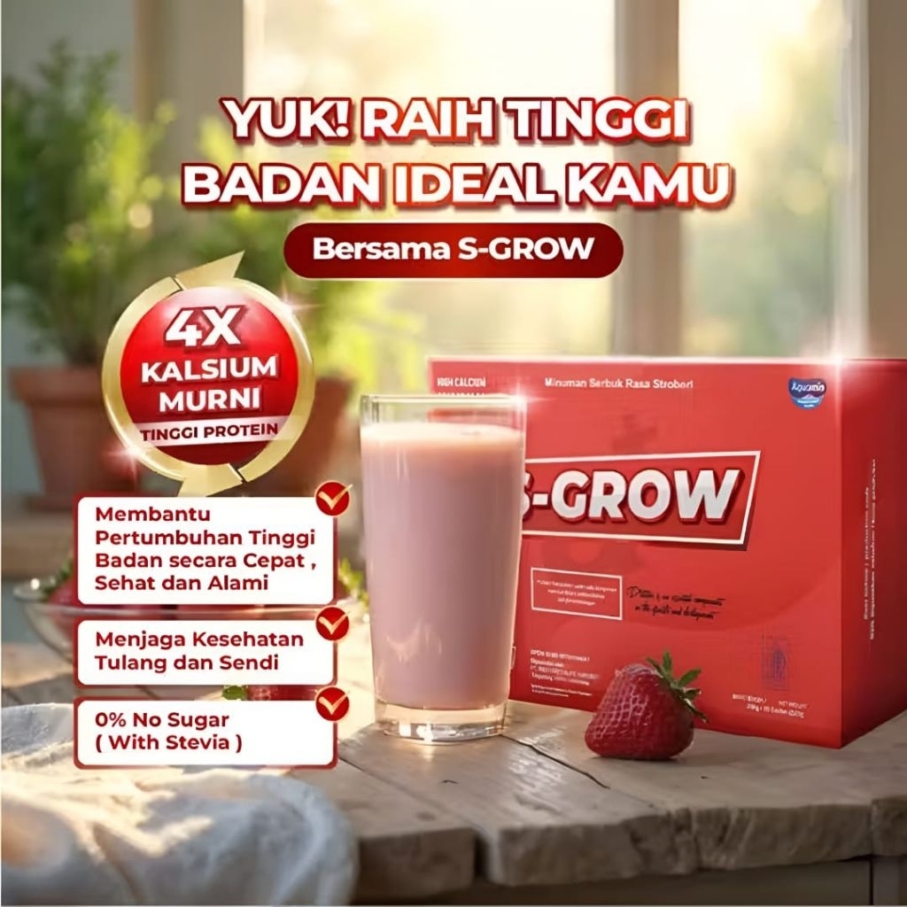(S-GROW) SUSU PENINGGI BADAN AMPUH ASLI ORIGINAL