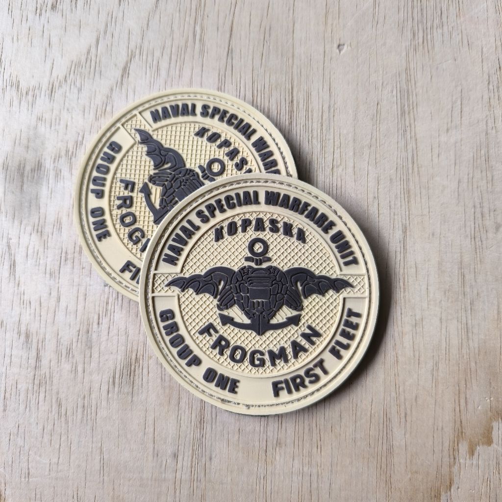 patch rubber logo kopaska progman bulat tempelan emblem aksesorit karet