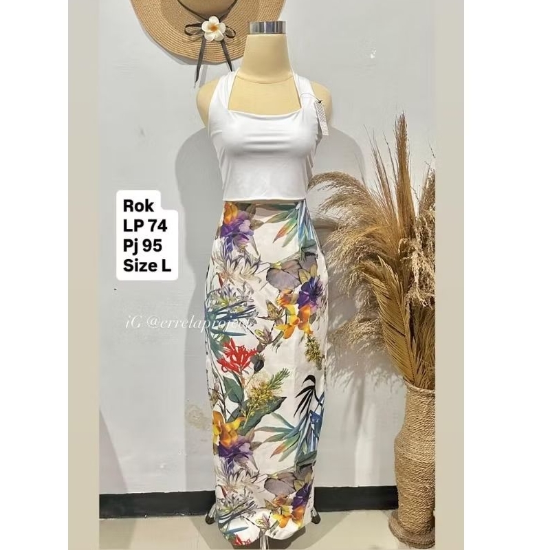 Rok panjang floral
