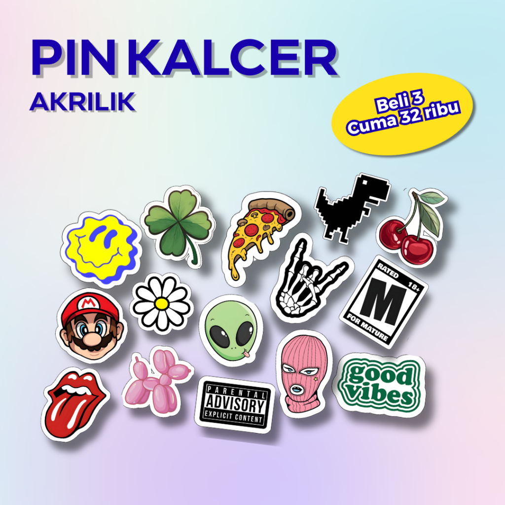 Pin Kalcer Aesthetic Akrilik Pin Akrilik Lucu Untuk Tas