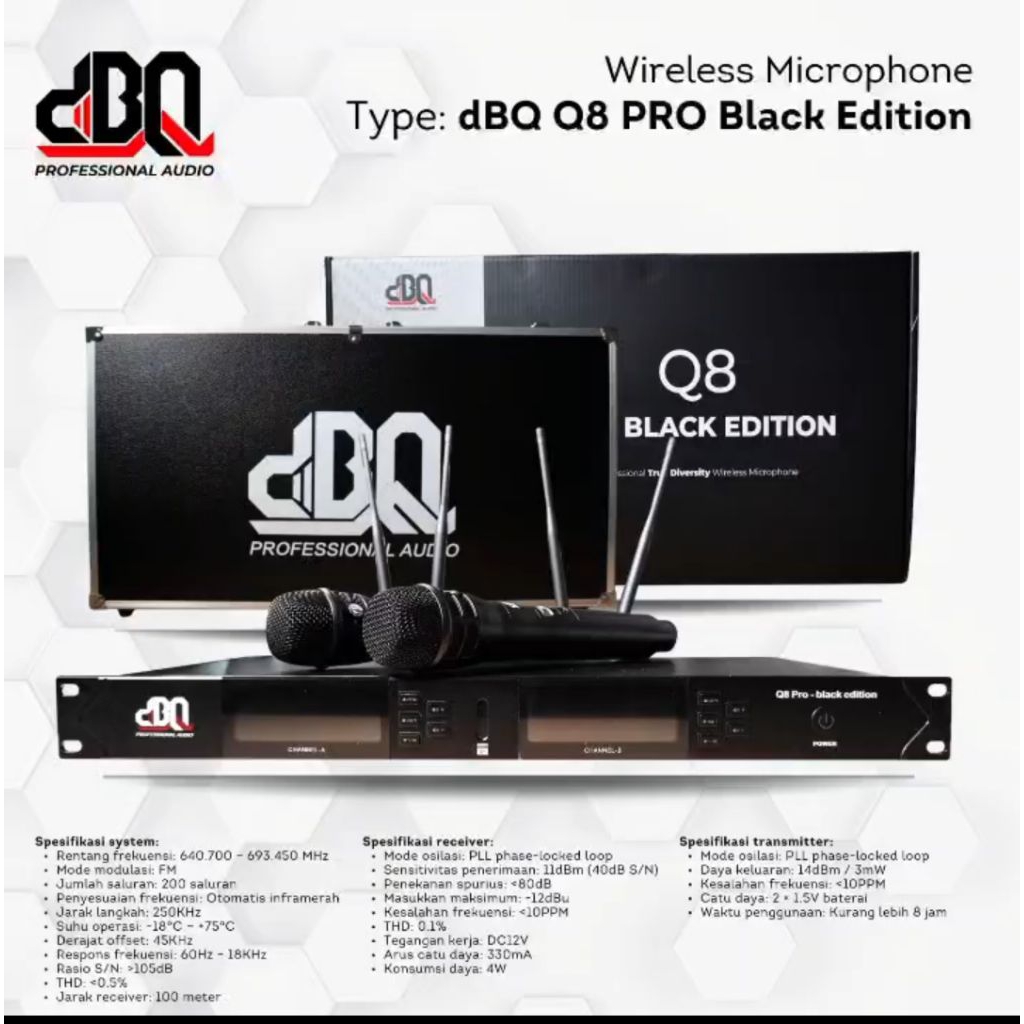 MIC Q8PRO BLACK EDITION DBQ / MIC WIRELESS Q80RO BLACK DBQ / MIC WIRELESS