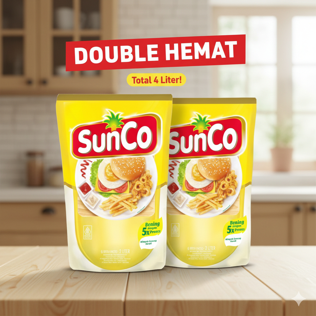Budling Minyak Goreng Sunco 2 Liter 2pcs - Promo Minyak Goreng Murah Gratis Ongkir bisa COD