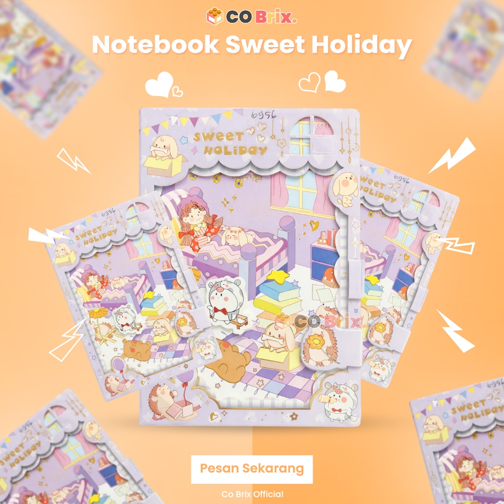 Buku Catatan Diary Magnet Karakter Lucu Premium Notebook Jurnal Kulit Aesthetic Anak Perempuan