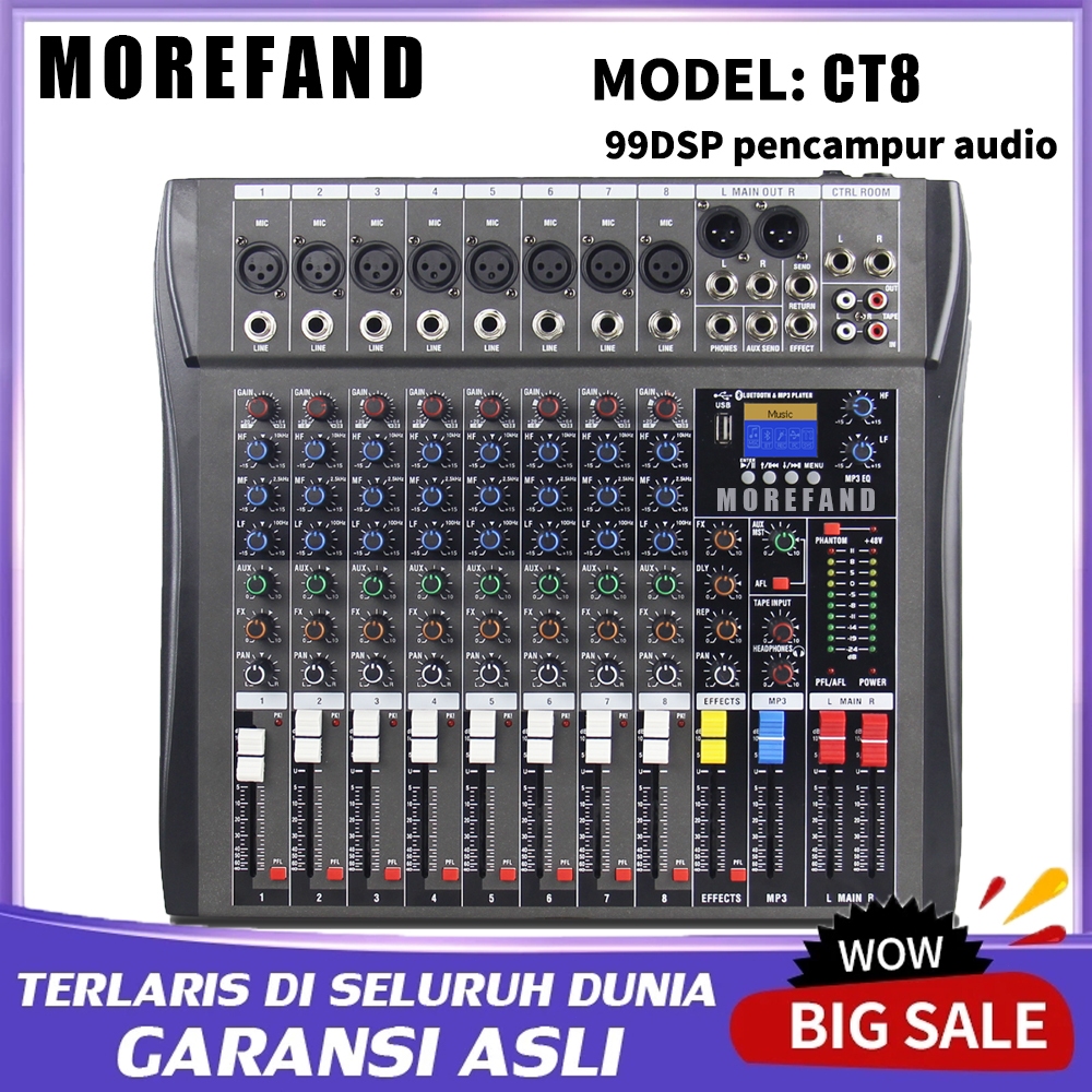 Ashley Mixer audio 8 saluran profesional/mixer 99DSP/mixer audio 8 channel asli/konsol papan suara a