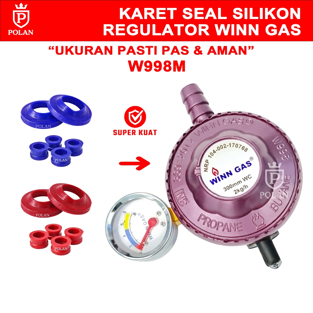 KARET SEAL SILIKON KEPALA REGULATOR GAS LPG WINN GAS W998M W998 W 998 M UNGU